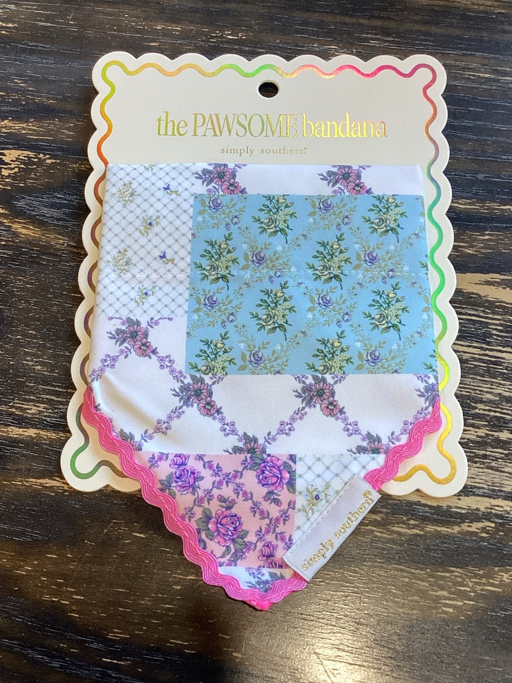 Simply Southern Pawsome Trellis Patchwork Pet Bandana